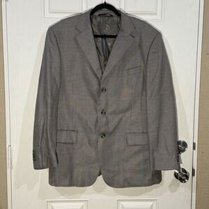 Pronto Moda Men Wool Cashmere  Lana Lux‎ Sports Coat Sz 44R Black Grey